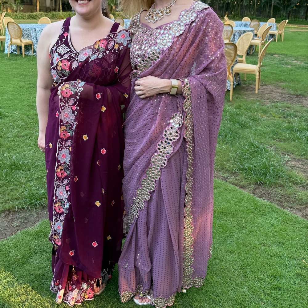 Purple Sequined Saree (right)